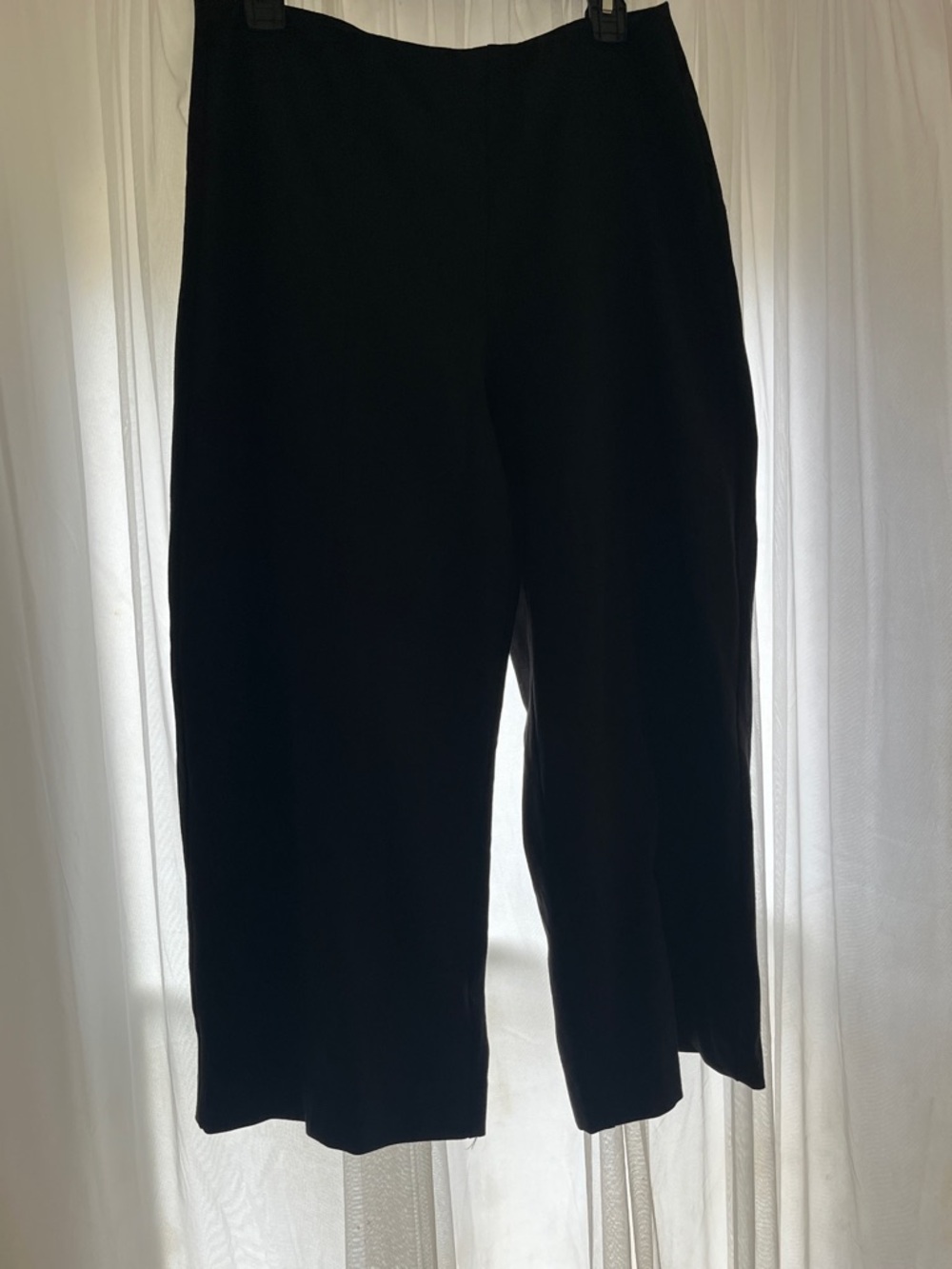 Women’s Size Large Chaps Black Pants chopped Wide Leg NWT Sleek